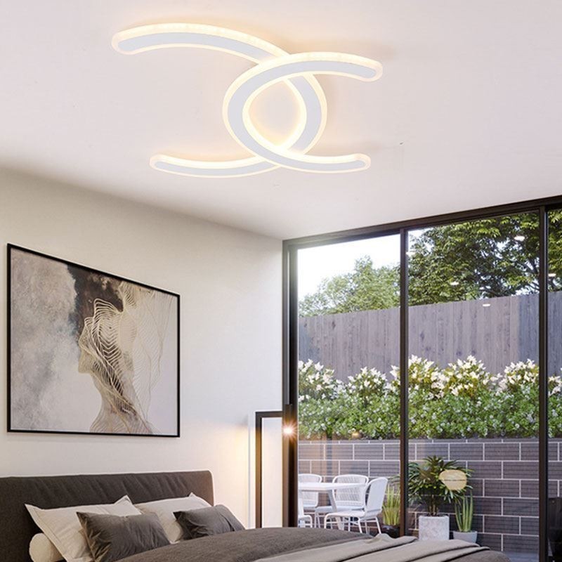 Luminária de teto acrílica moderna e simples com letra C embutida