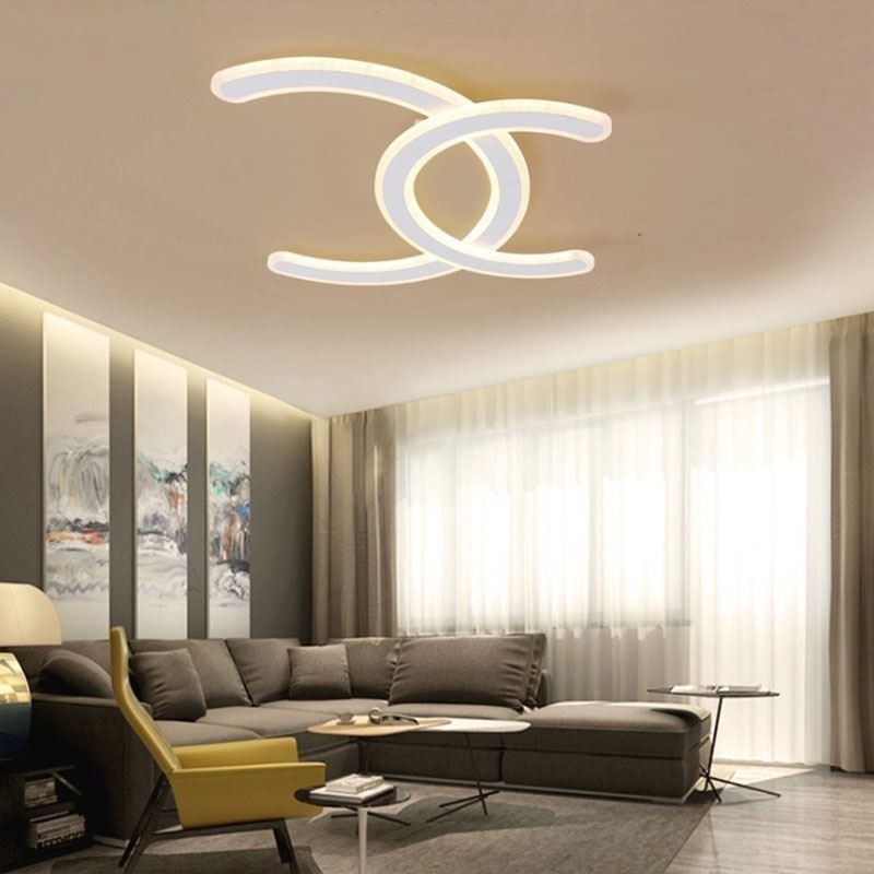 Luminária de teto acrílica moderna e simples com letra C embutida