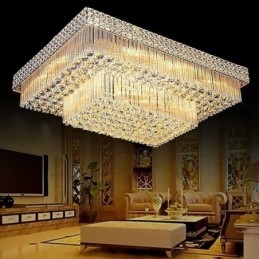 Lustre de cristal quadrado embutido europeu