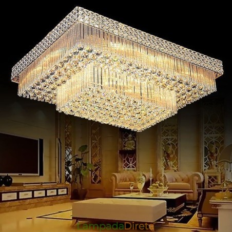 Lustre de cristal quadrado embutido europeu Lustre de cristal quadrado embutido europeu