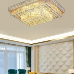 Lustre de cristal quadrado embutido europeu