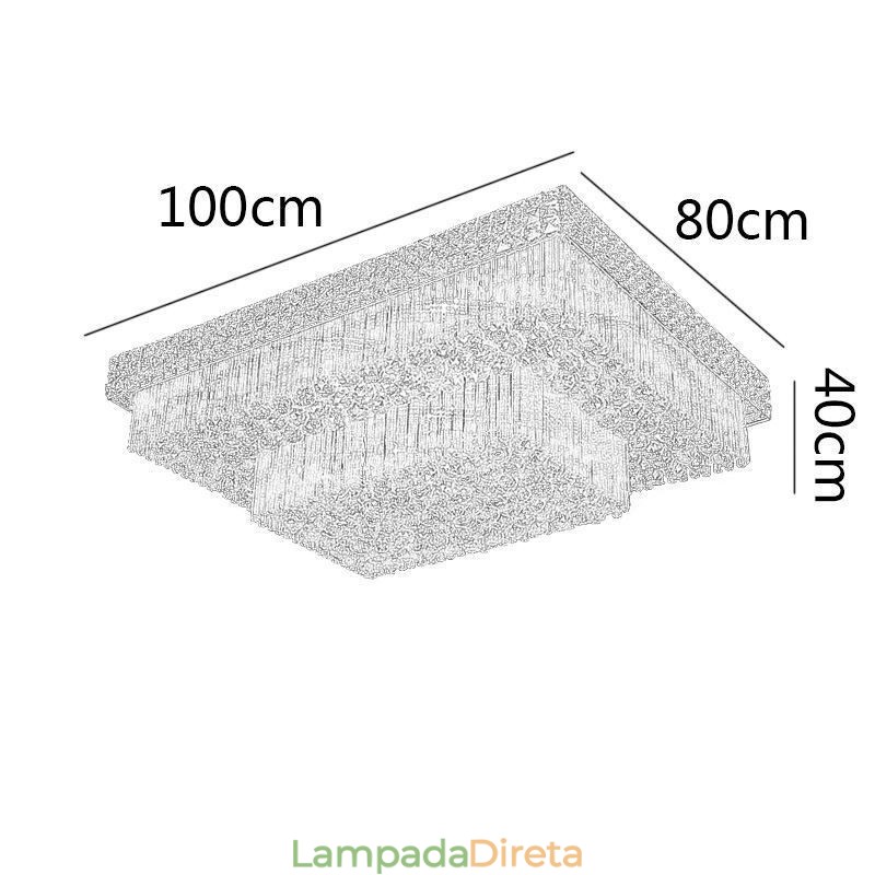 Lustre de cristal quadrado embutido europeu