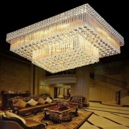 Lustre de cristal quadrado embutido europeu