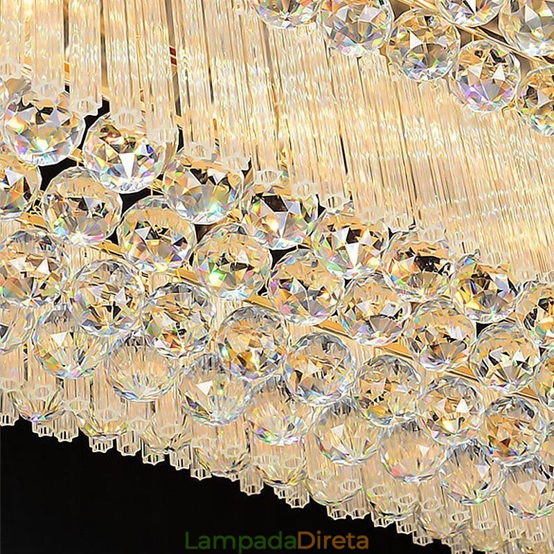 Lustre de cristal quadrado embutido europeu