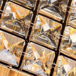 Lustre de cristal quadrado embutido europeu