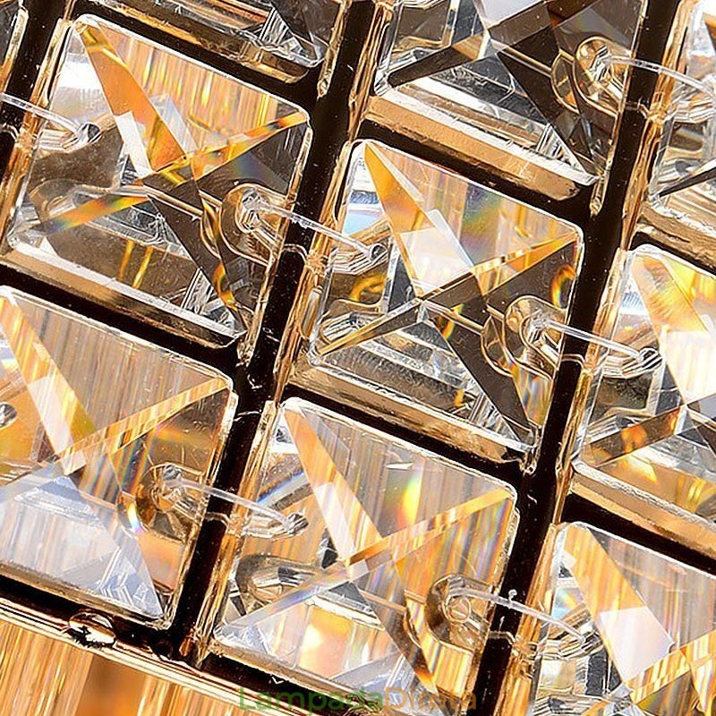 Lustre de cristal quadrado embutido europeu