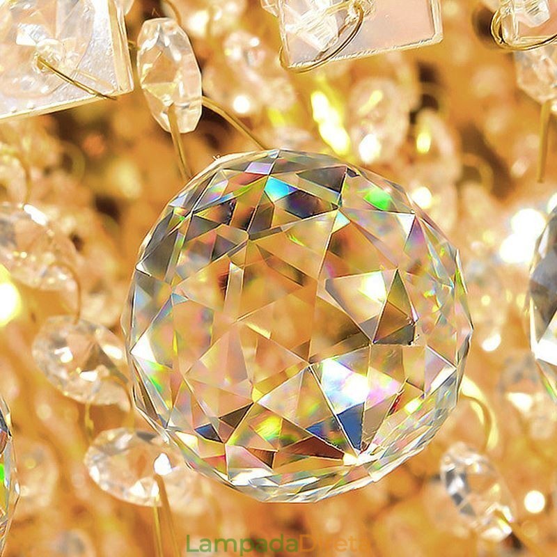 Lustre de cristal quadrado embutido europeu