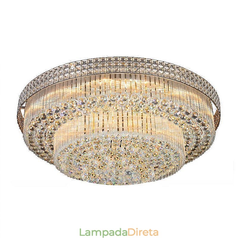 Lustre de cristal moderno redondo embutido