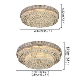Lustre de cristal moderno redondo embutido