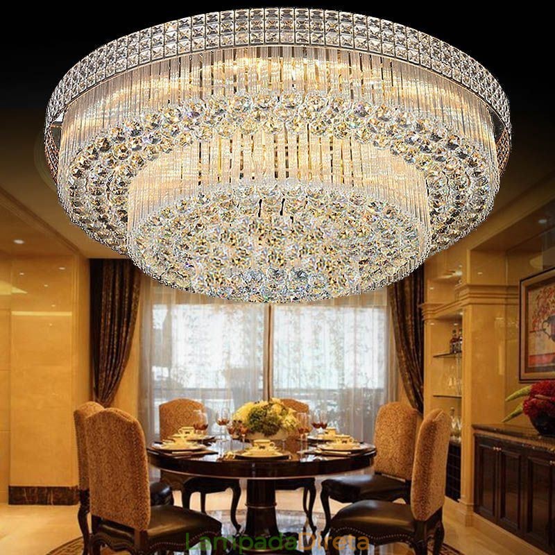 Lustre de cristal moderno redondo embutido