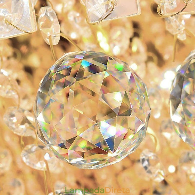 Lustre de cristal moderno redondo embutido