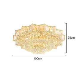Elegante lustre de cristal redondo embutido em forma de flor