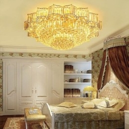 Elegante lustre de cristal redondo embutido em forma de flor