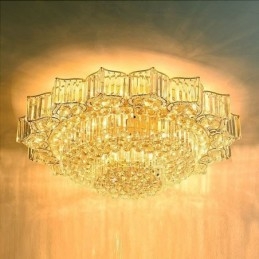 Elegante lustre de cristal redondo embutido em forma de flor