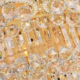 Elegante lustre de cristal redondo embutido em forma de flor