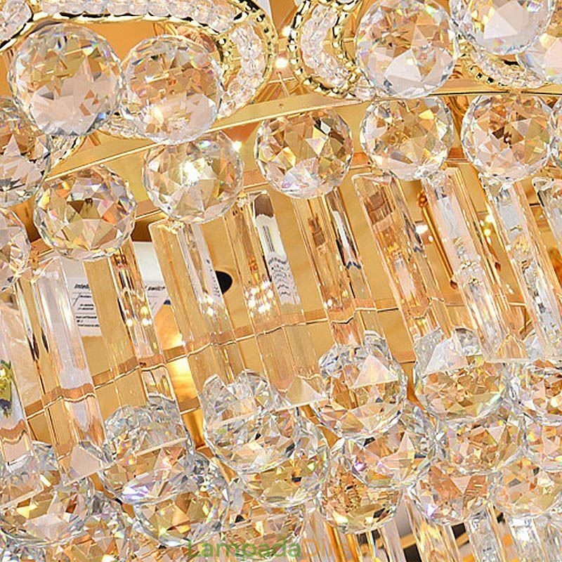 Elegante lustre de cristal redondo embutido em forma de flor