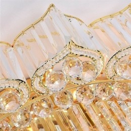 Elegante lustre de cristal redondo embutido em forma de flor