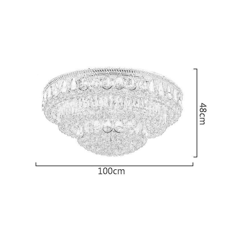 Luminária de teto de cristal de luxo embutida, luz redonda