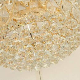 Luminária de teto de cristal de luxo embutida, luz redonda