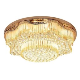 Luminária de teto de cristal embutida contemporânea, iluminação redonda de luxo