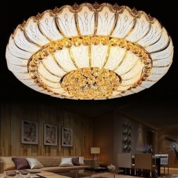 Luminária de teto de cristal redonda contemporânea simples embutida