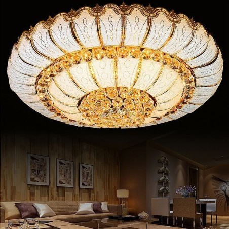Luminária de teto de cristal redonda contemporânea simples embutida Luminária de teto de cristal redonda contemporânea simples embutida