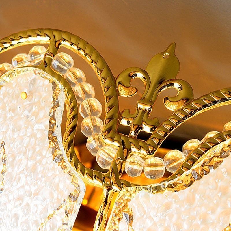 Luminária de teto de cristal redonda contemporânea simples embutida