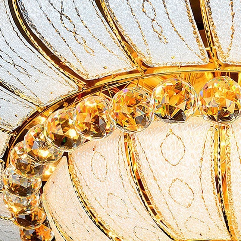 Luminária de teto de cristal redonda contemporânea simples embutida