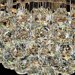 Luminária de teto de cristal de luxo, iluminação redonda embutida dourada