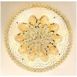 Elegante luminária embutida de teto em cristal dourado