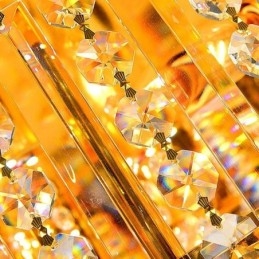 Elegante luminária embutida de teto em cristal dourado