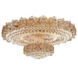 Luminária de teto moderna de cristal dourado redonda embutida