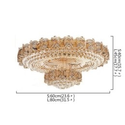Luminária de teto moderna de cristal dourado redonda embutida