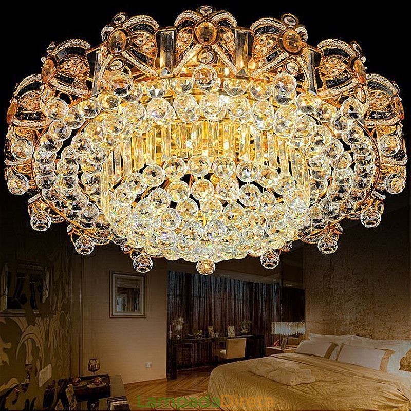 Luminária de teto de cristal embutida europeia