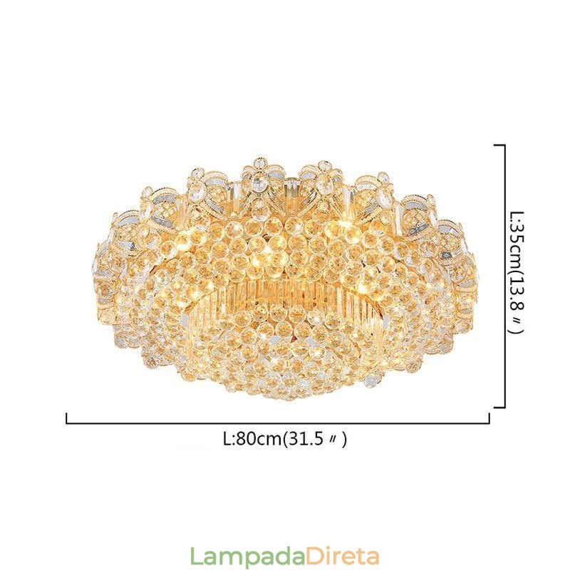Luminária de teto de cristal embutida europeia