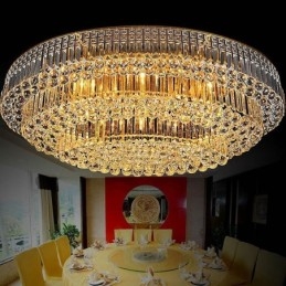 Luminária de teto de cristal embutida, luz oval europeia