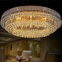 Luminária de teto de cristal embutida, luz oval europeia