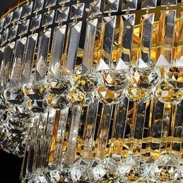 Luminária de teto de cristal embutida, luz oval europeia