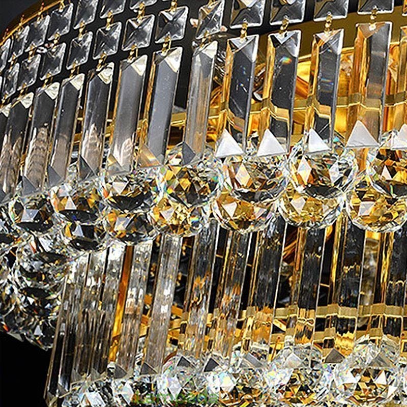 Luminária de teto de cristal embutida, luz oval europeia