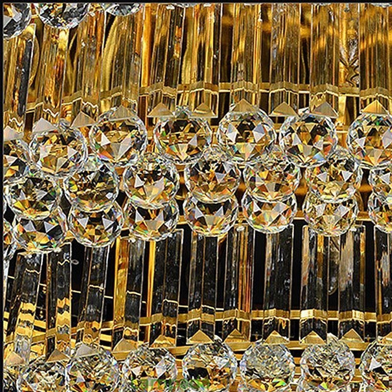 Luminária de teto de cristal embutida, luz oval europeia