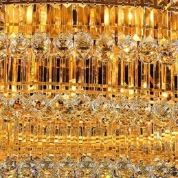 Luminária de teto de cristal embutida, luz oval europeia