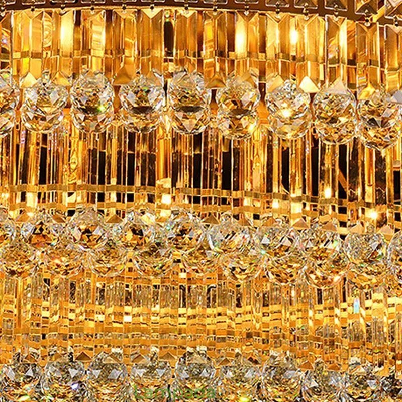 Luminária de teto de cristal embutida, luz oval europeia