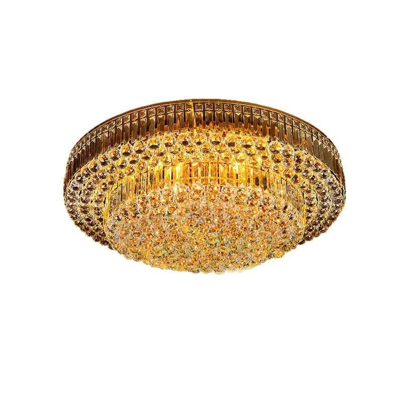 Luminária de teto de cristal embutida Iluminação redonda europeia