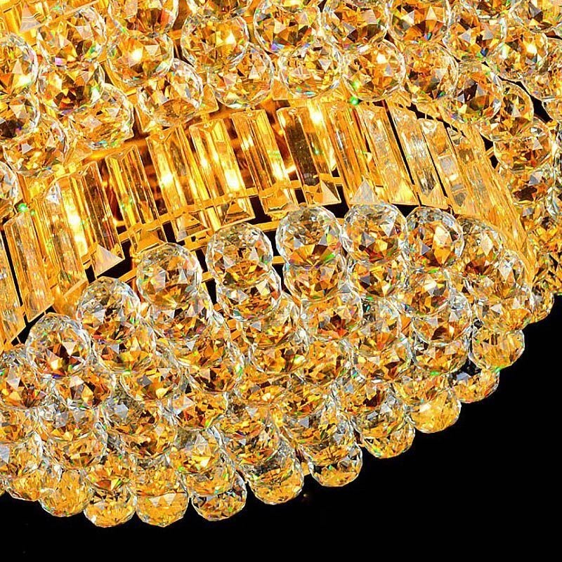 Luminária de teto de cristal embutida Iluminação redonda europeia
