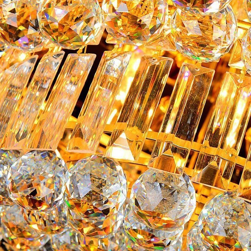Luminária de teto de cristal embutida Iluminação redonda europeia