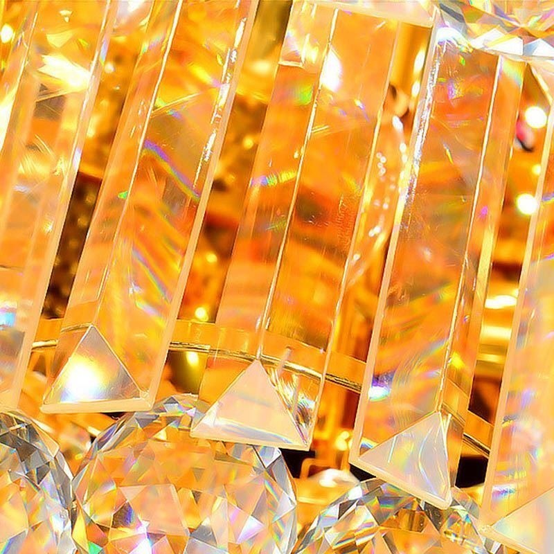 Luminária de teto de cristal embutida Iluminação redonda europeia