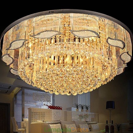 Luminária de teto de cristal contemporânea simples redonda embutida luminária de montagem Luminária de teto de cristal contemporânea simples redonda embutida luminária de montagem