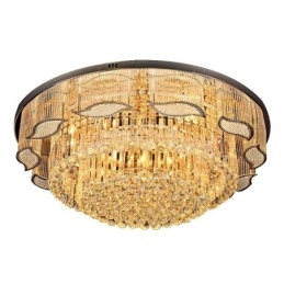 Luminária de teto de cristal contemporânea simples redonda embutida luminária de montagem