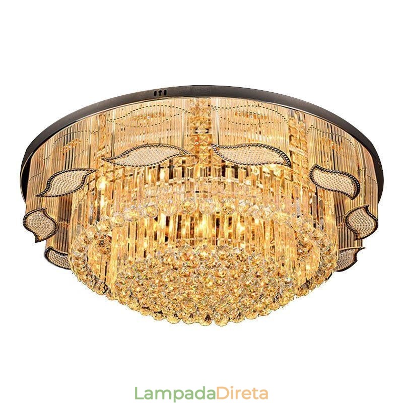 Luminária de teto de cristal contemporânea simples redonda embutida luminária de montagem