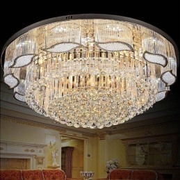 Luminária de teto de cristal contemporânea simples redonda embutida luminária de montagem